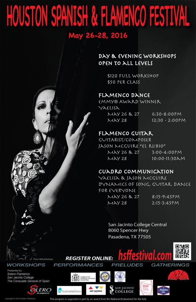 Flamenco Workshops at The Houston Spanish & Flamenco Festival May 26-28, 2016