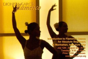 Four-Session Flamenco Workshop for Beginners July 12, 2016 in NYC